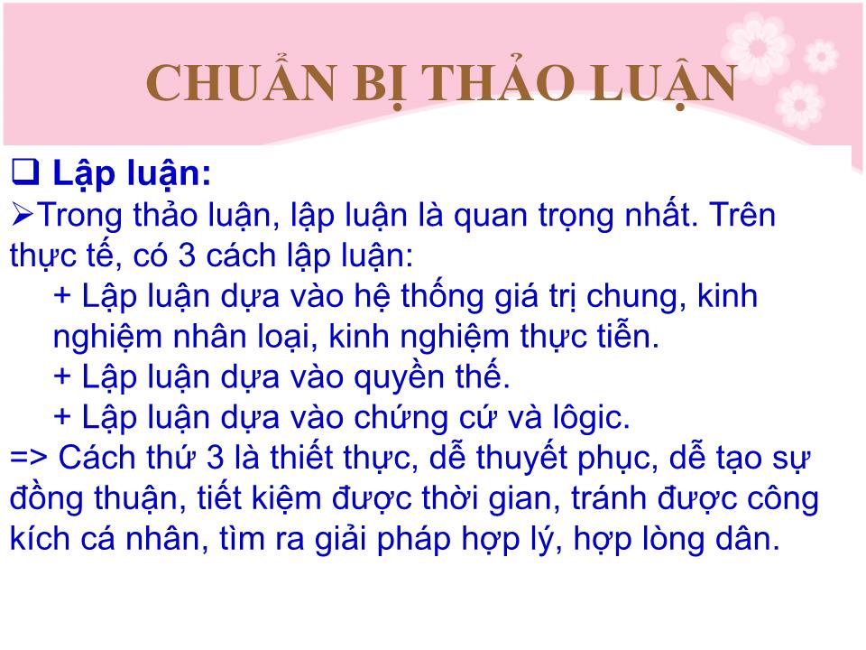 Bài giảng Kỹ năng thảo luận tại kỳ họp quốc hội trang 9