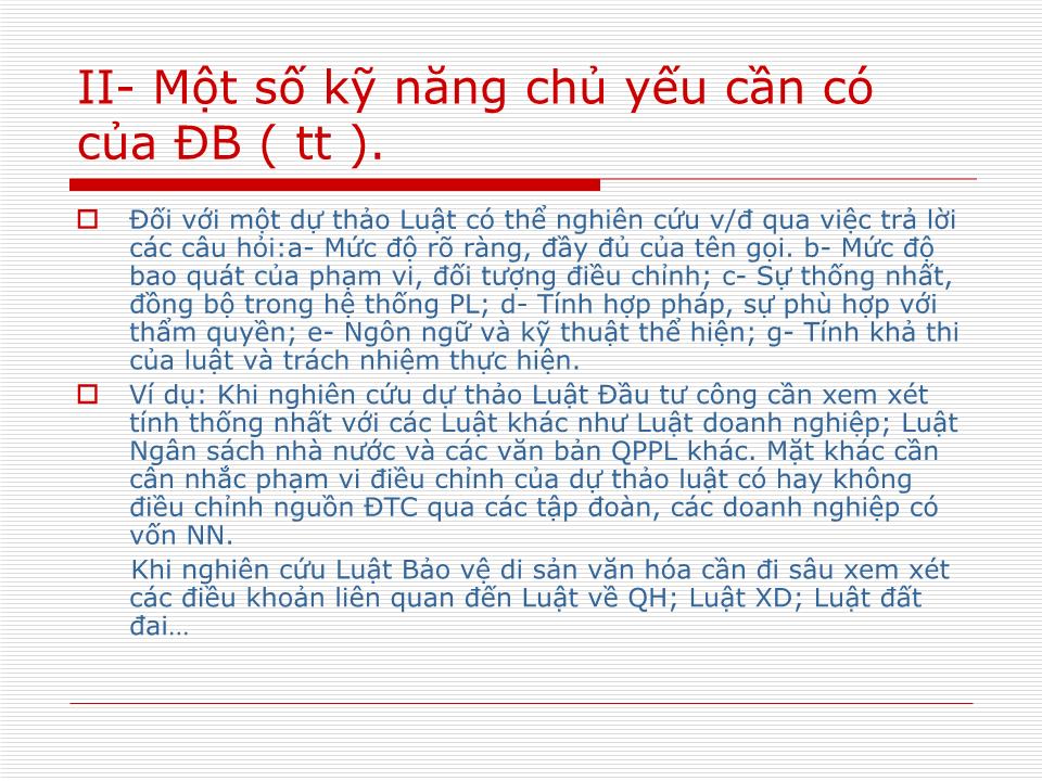 Bài giảng Một số kỹ năng cần thiết của đại biểu trong tham vấn trang 6