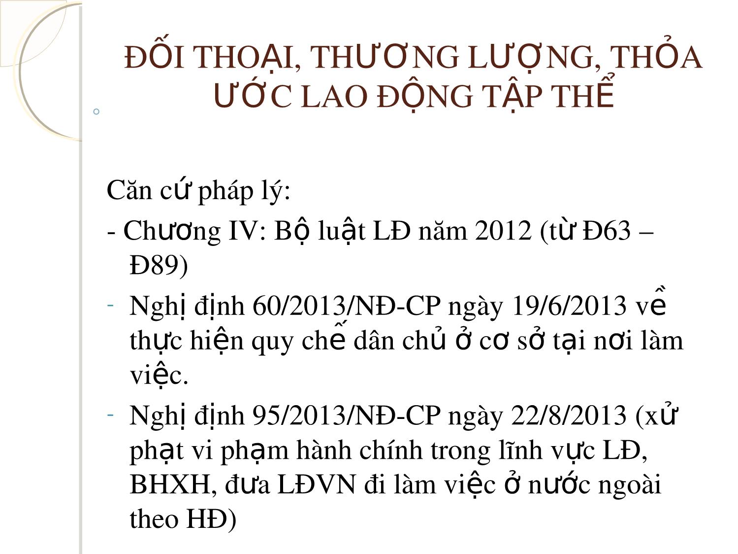 Bài giảng Đối thoại, thương lượng, thỏa ước lao động tập thể trang 1