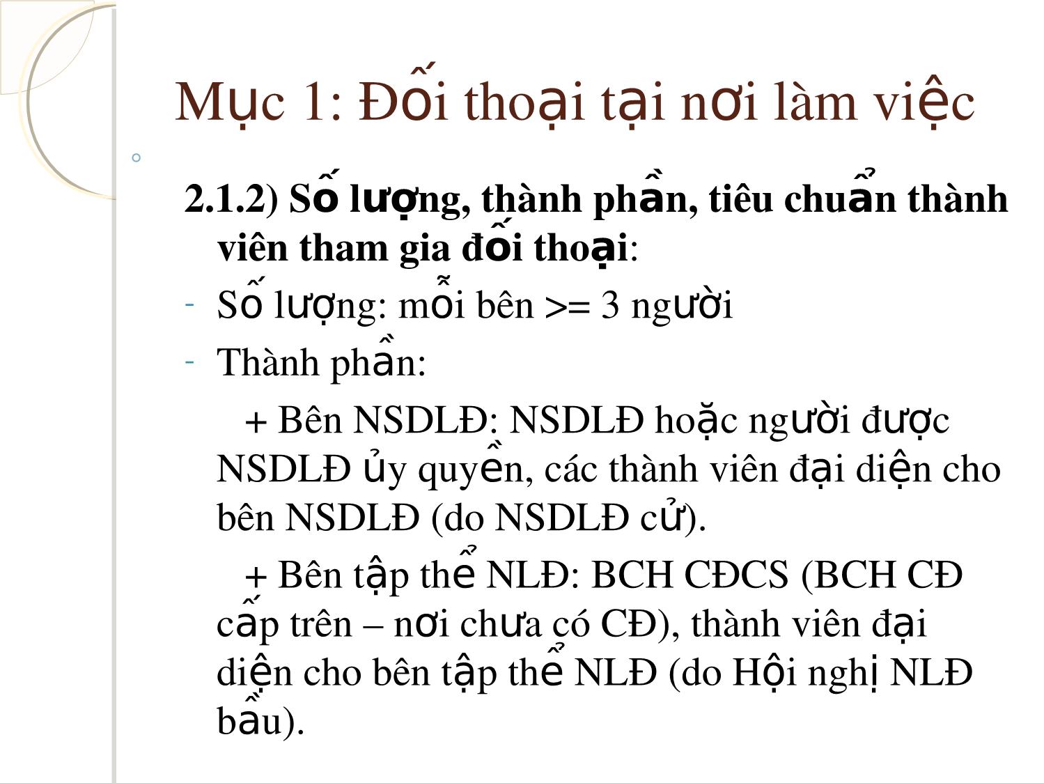 Bài giảng Đối thoại, thương lượng, thỏa ước lao động tập thể trang 7