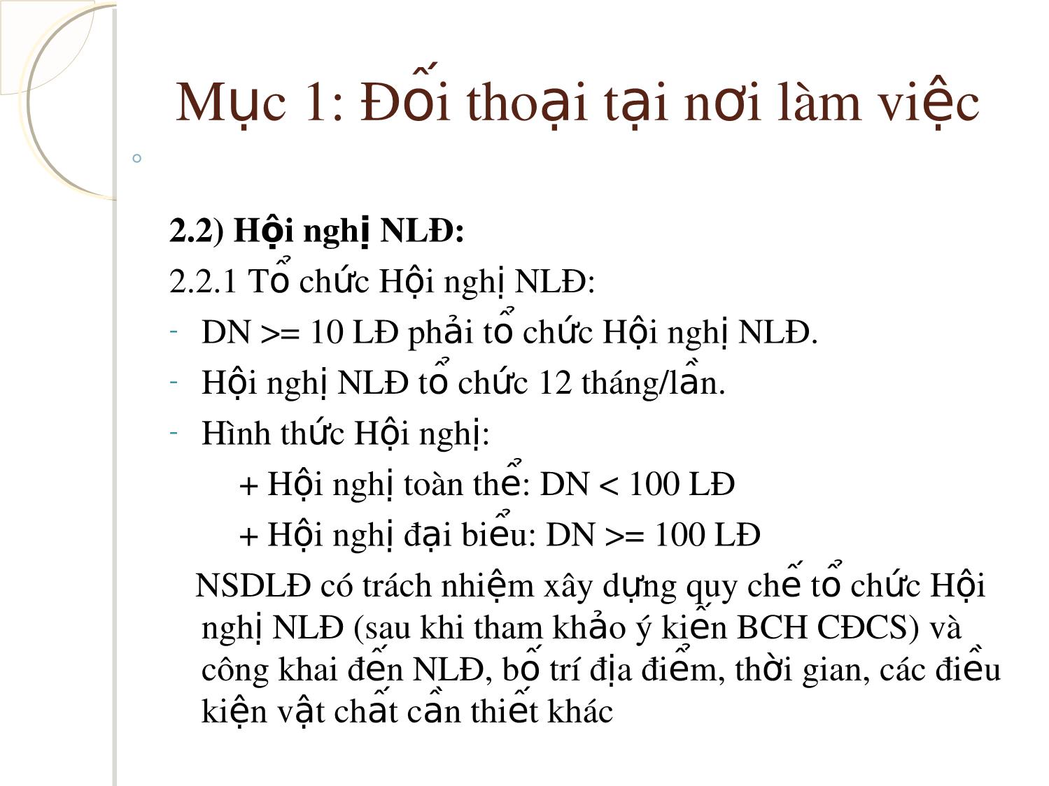 Bài giảng Đối thoại, thương lượng, thỏa ước lao động tập thể trang 9