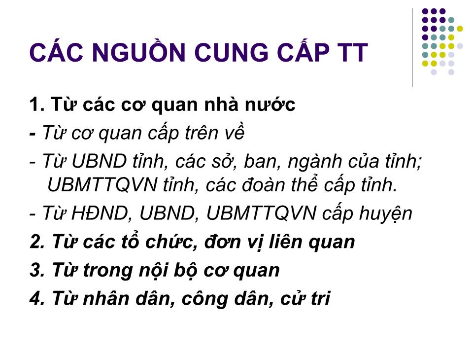 Bài giảng Kỹ năng thu thập, xử lý, trình bày thông tin - Lê Trọng Duận trang 8