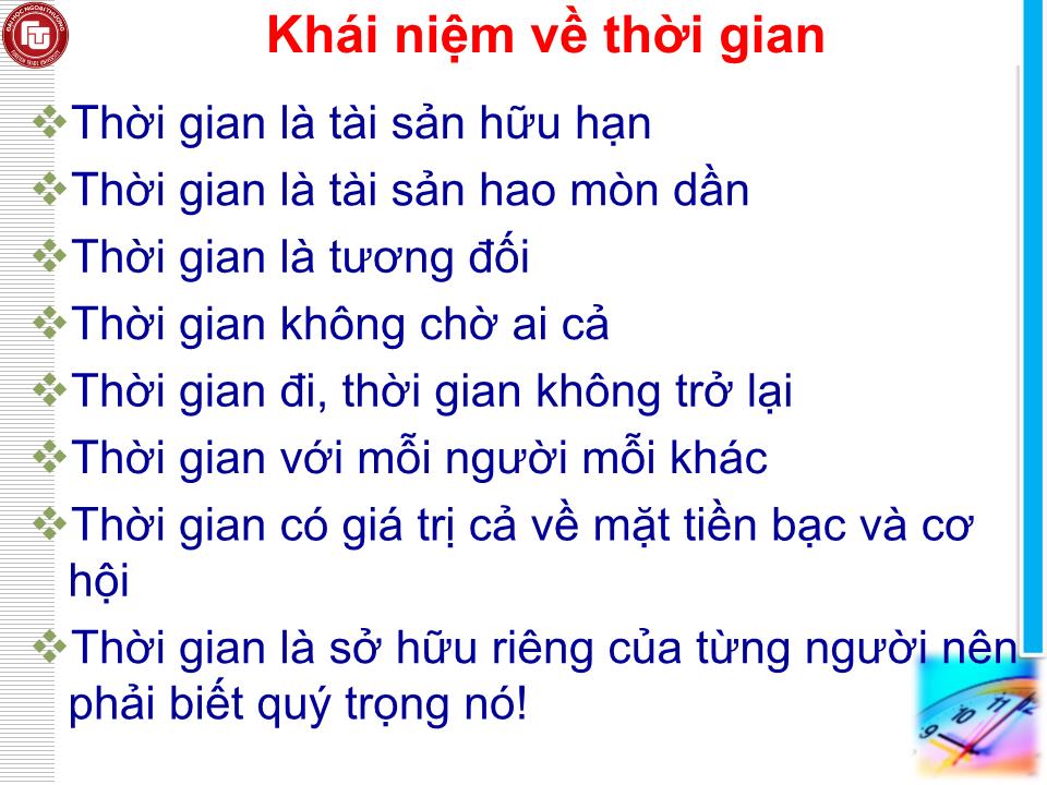 Bài giảng Kỹ năng tổ chức công việc và quản lý thời gian (Mới) trang 7