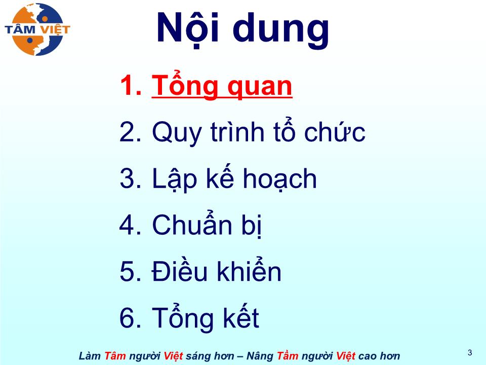 Bài giảng Kỹ năng Tổ chức Hội nghị & Hội thảo trang 3