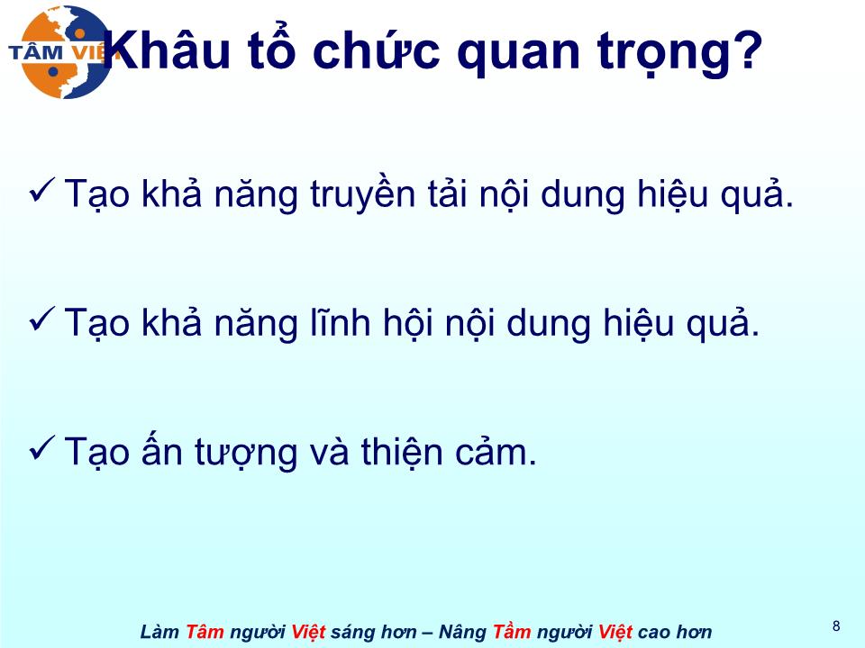 Bài giảng Kỹ năng Tổ chức Hội nghị & Hội thảo trang 8