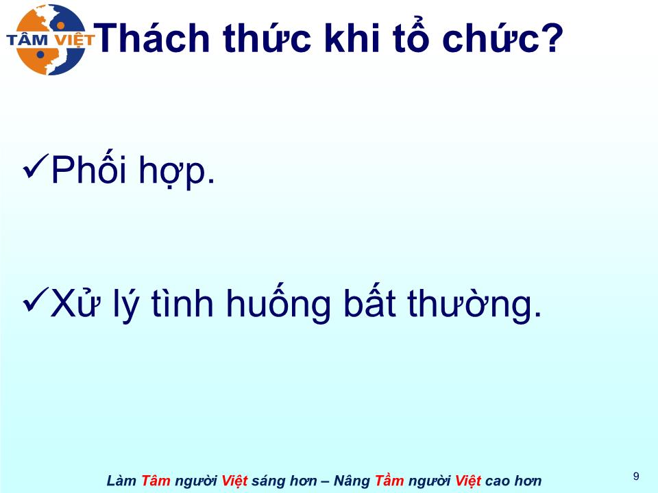 Bài giảng Kỹ năng Tổ chức Hội nghị & Hội thảo trang 9