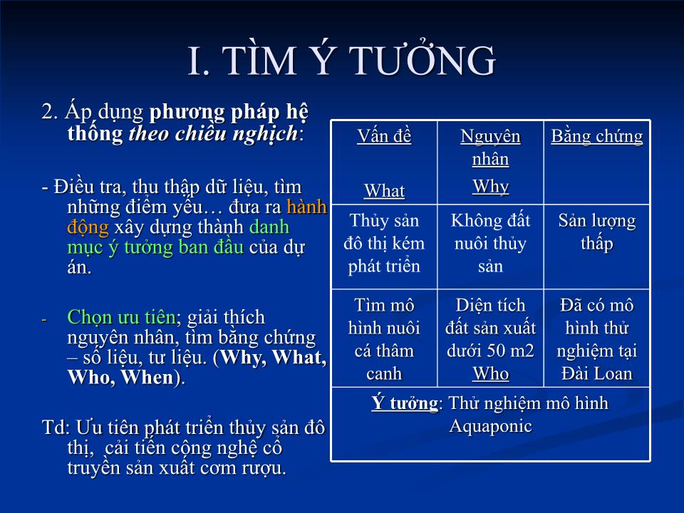 Bài giảng Kỹ năng xây dựng ý tưởng đề xuất đề tài, dự án Khoa học & Công nghệ trang 10