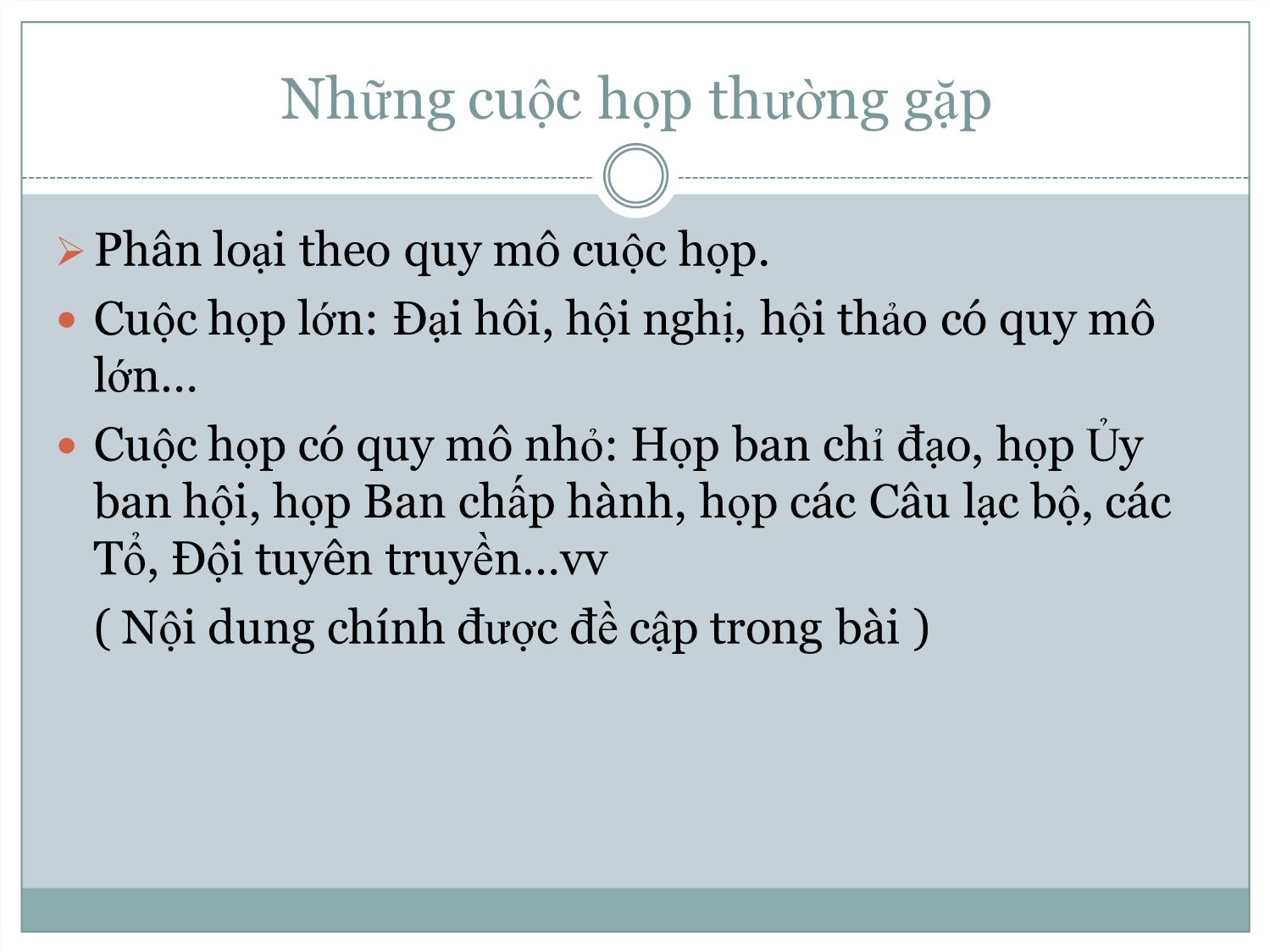 Bài giảng Kĩ năng tiến hành cuộc họp trang 3