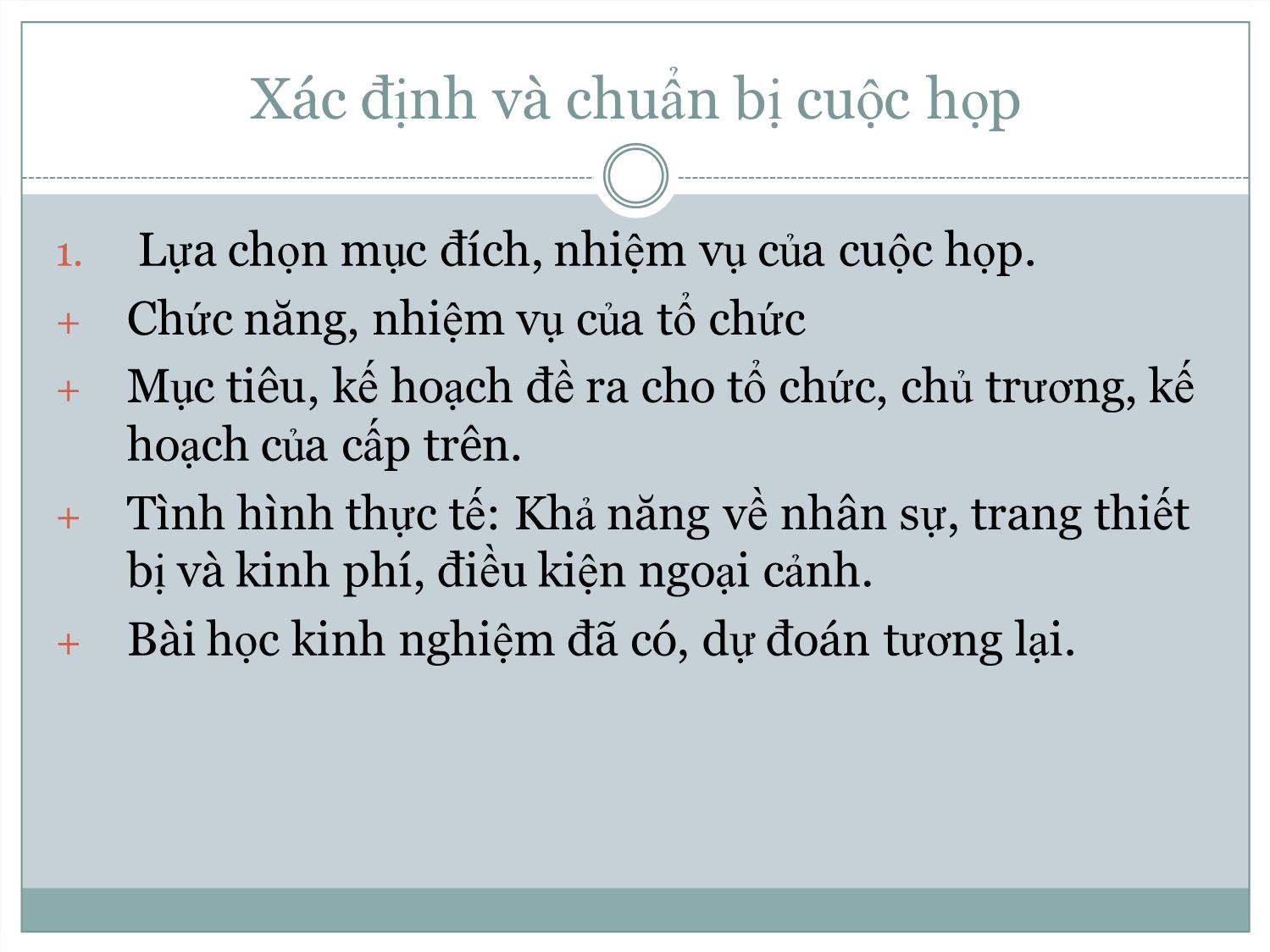 Bài giảng Kĩ năng tiến hành cuộc họp trang 6