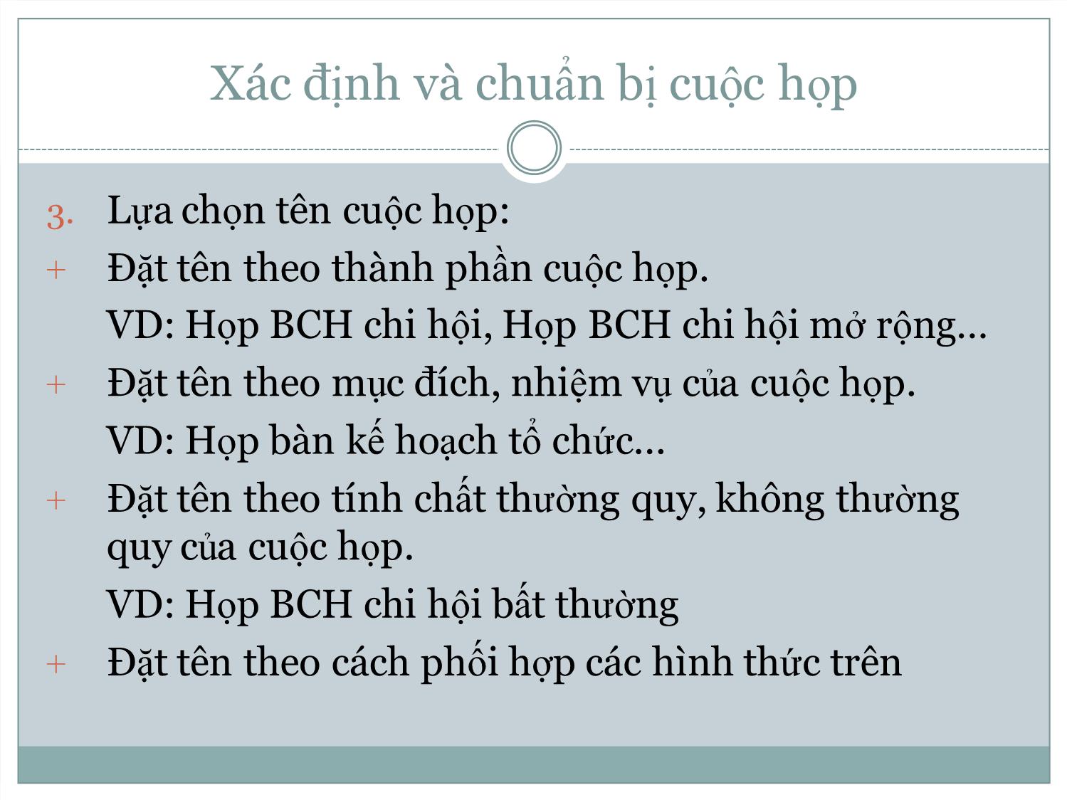 Bài giảng Kĩ năng tiến hành cuộc họp trang 8