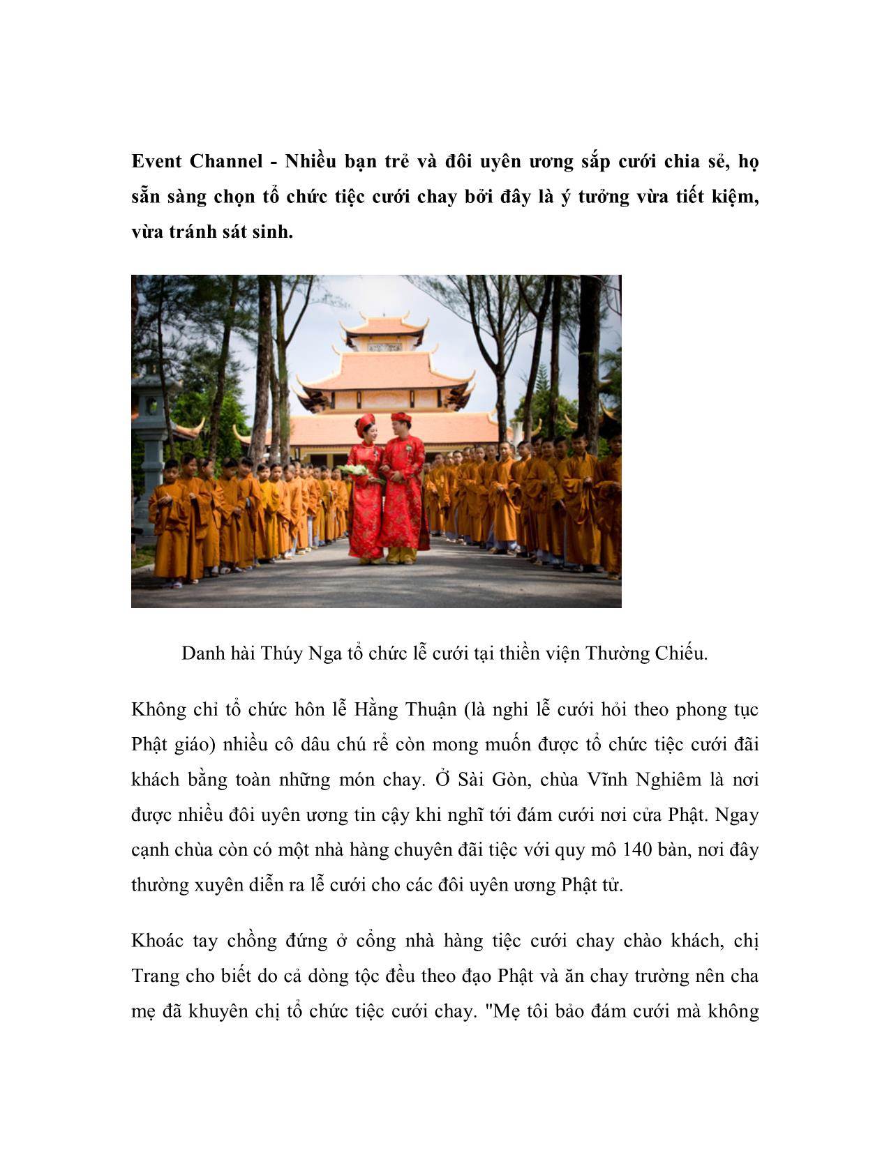 Xu hướng tổ chức đám cưới nơi cửa Phật trang 2