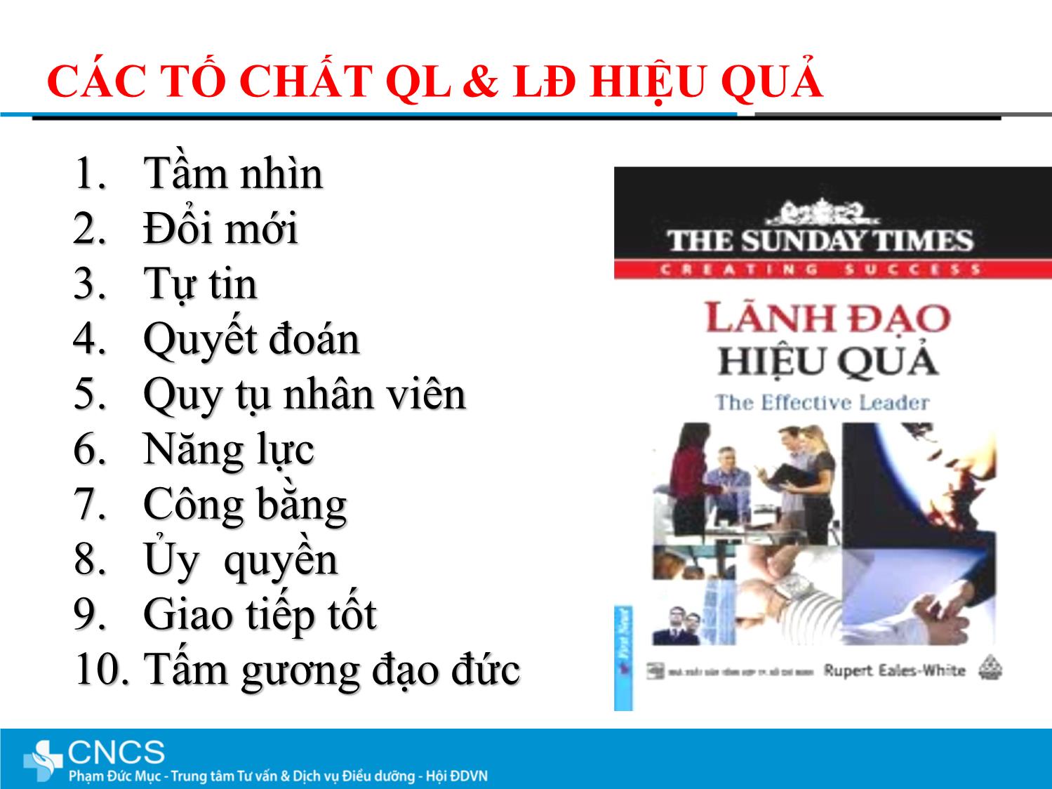 Bài giảng Các tố chất của người quản lý và lãnh đạo hiệu quả trang 4