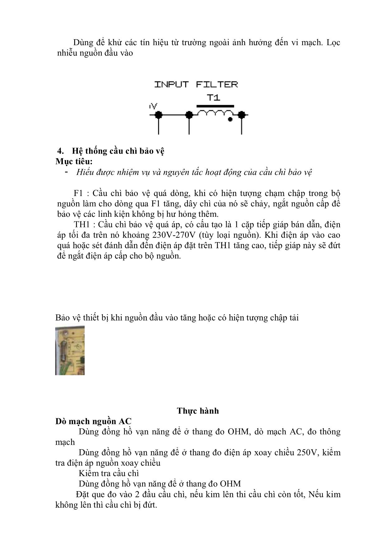 Giáo trình Sửa chữa bộ nguồn - Bài 1+2 trang 10