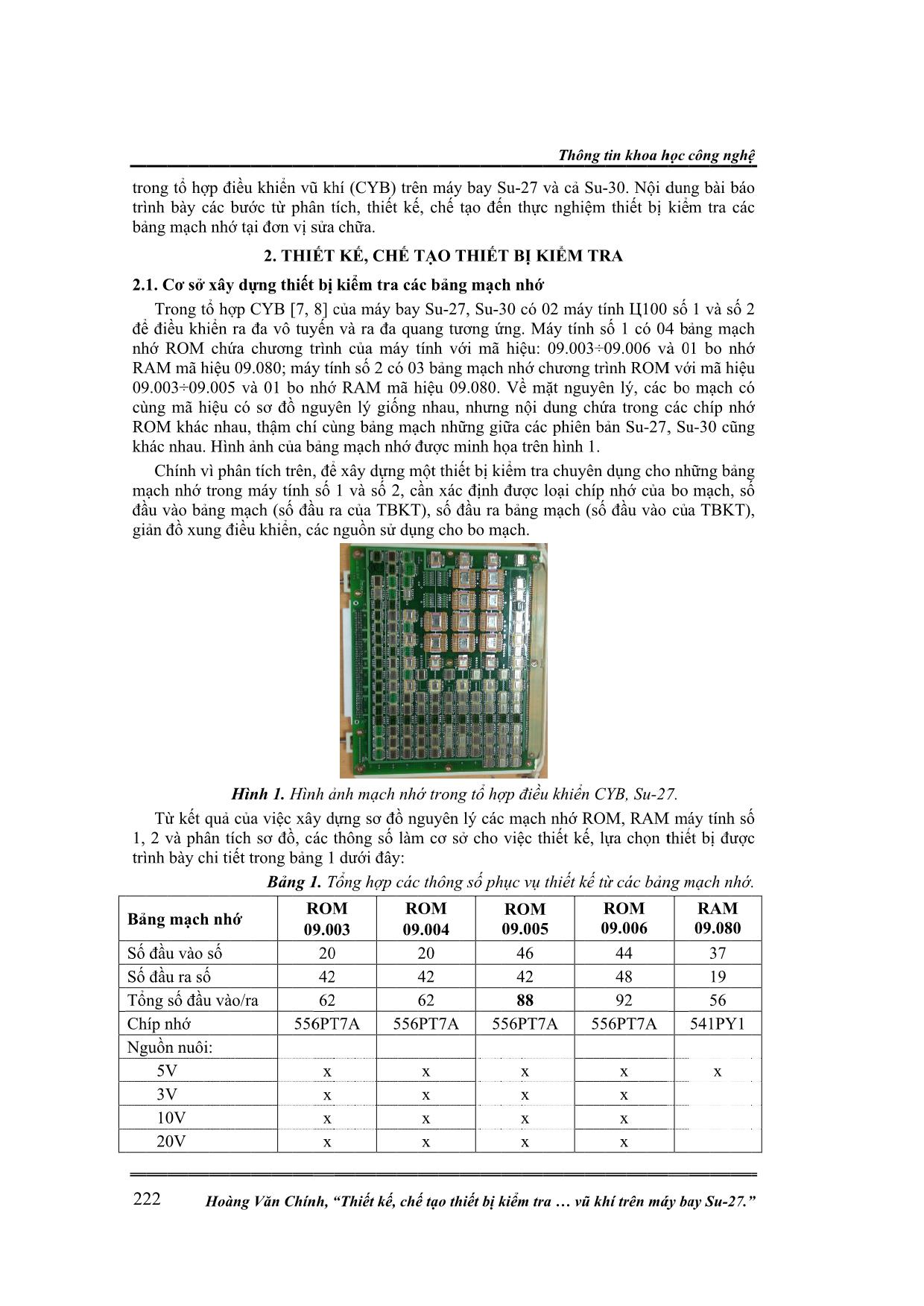 Thiết kế, chế tạo thiết bị kiểm tra bảng mạch nhớ trong máy tính của tổ hợp điều khiển vũ khí trên máy bay SU-27 trang 2