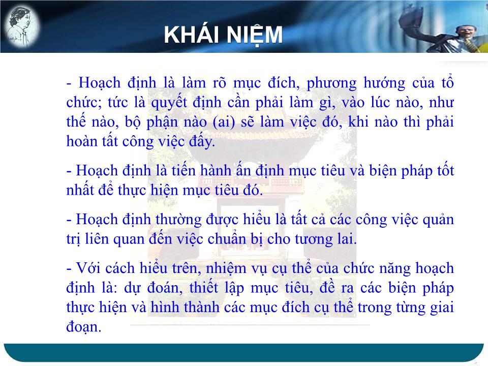 Bài giảng Kỹ năng lãnh đạo - Chức năng hoạch định - Bùi Quang Xuân trang 2