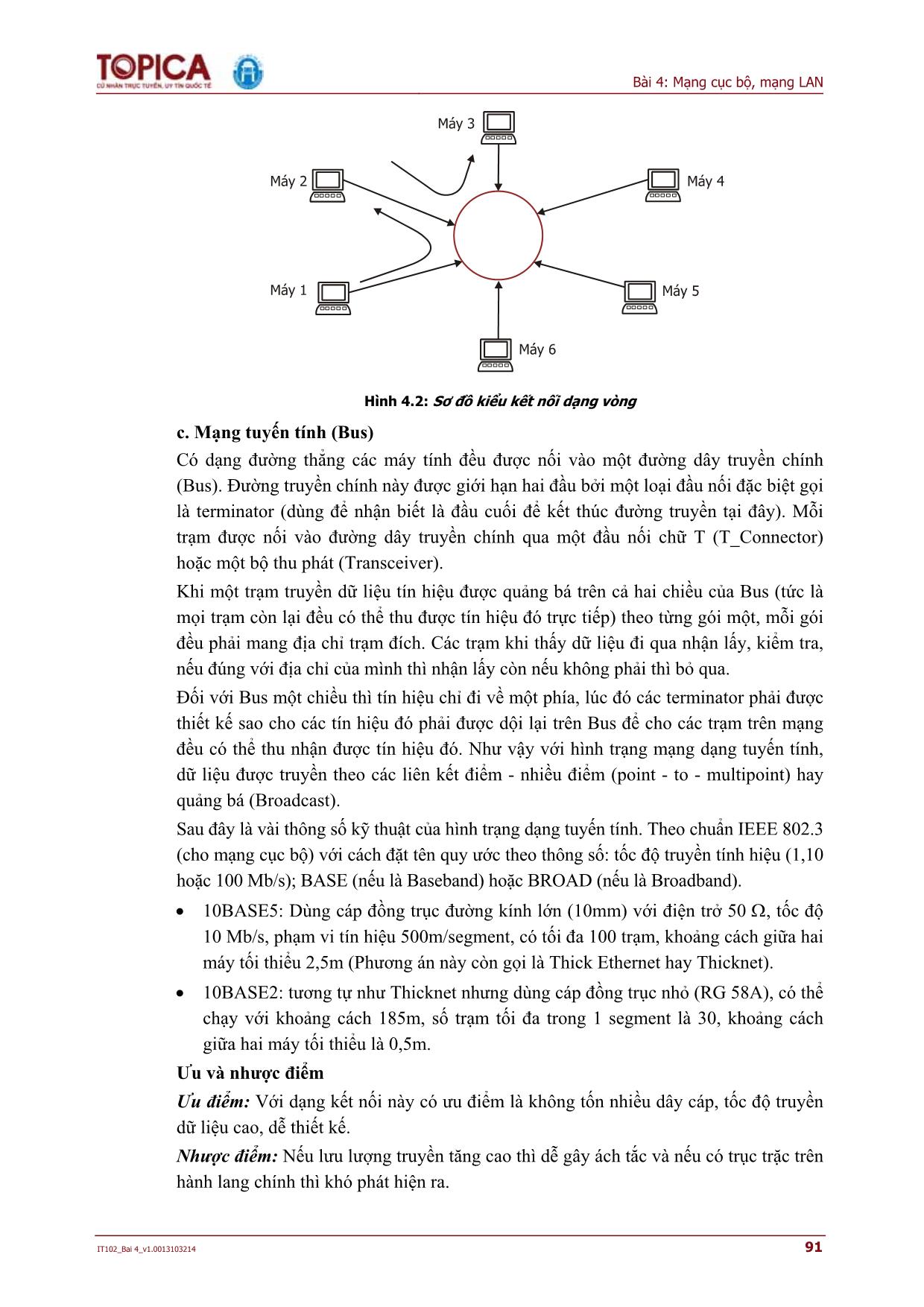 Bài giảng Mạng căn bản - Bài 4: Mạng cục bộ, mạng LAN trang 5