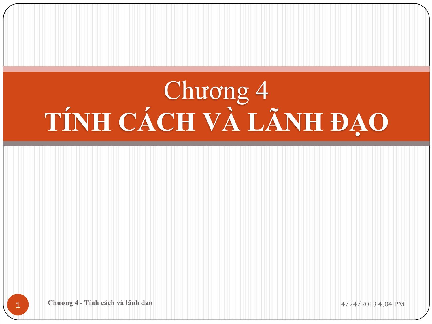 Bài giảng Tính cách và lãnh đạo trang 1