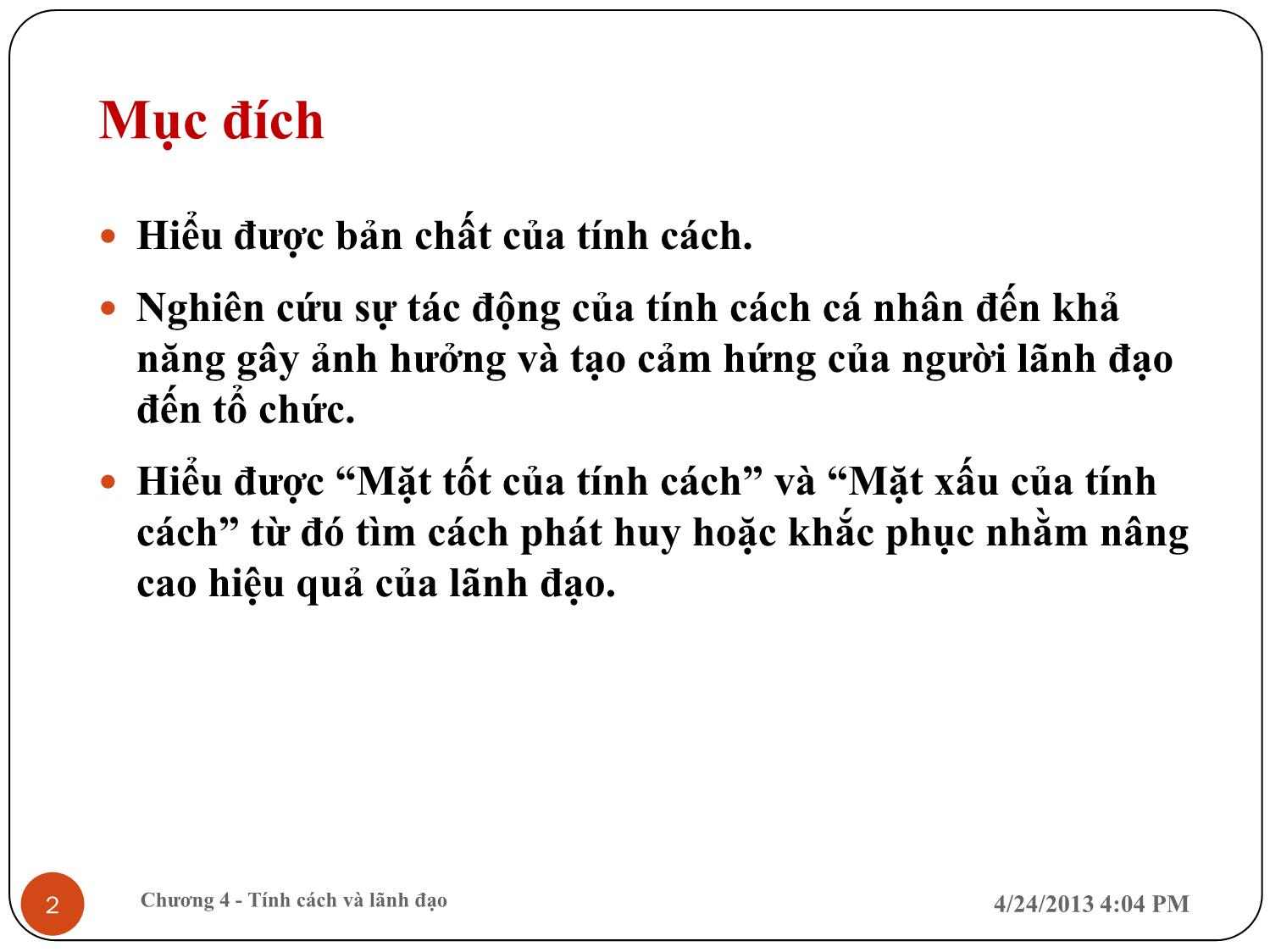 Bài giảng Tính cách và lãnh đạo trang 2