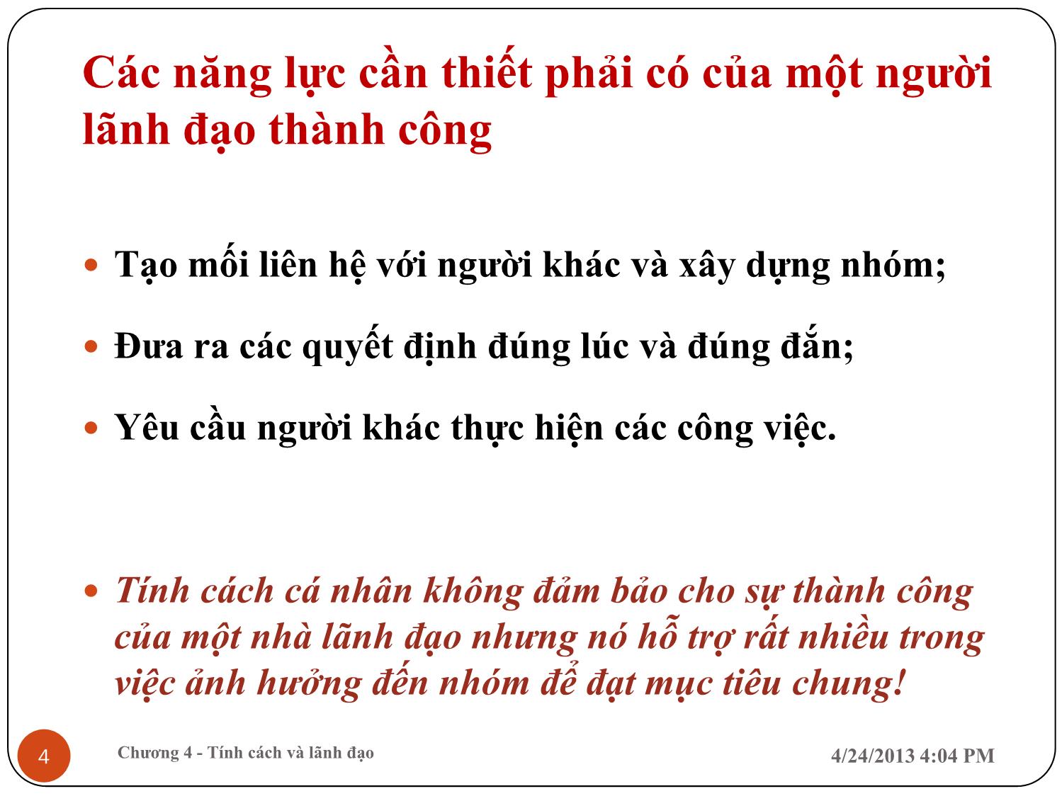 Bài giảng Tính cách và lãnh đạo trang 4