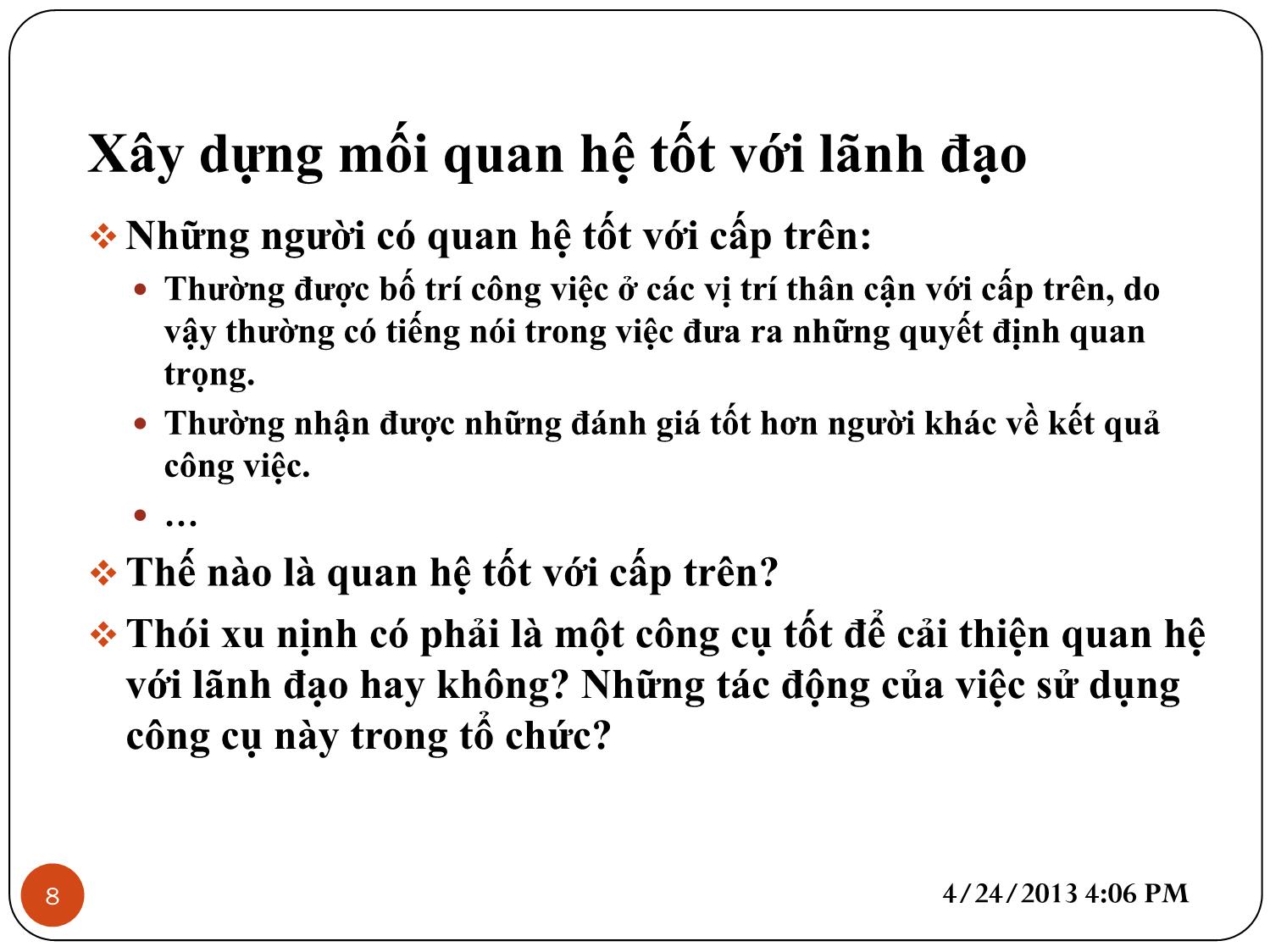 Bài giảng Kỹ năng lãnh đạo - Chương 7: Phát triển tiềm năng của người phục tùng trang 8