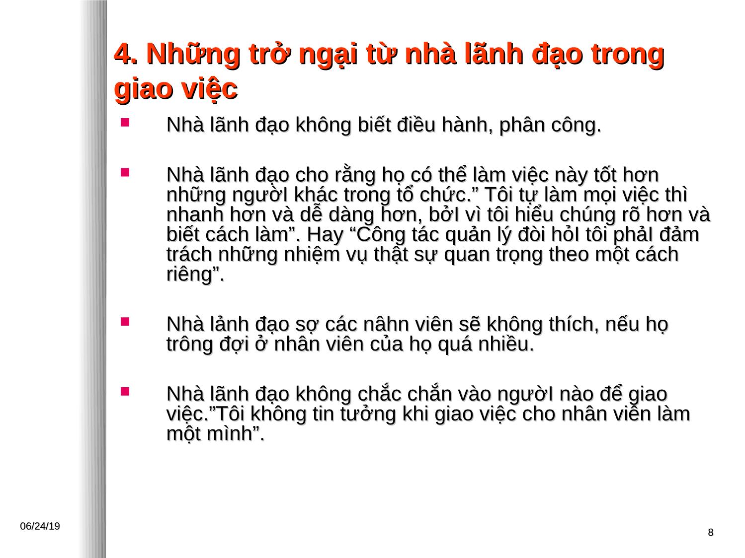 Bài giảng Kỹ năng giao việc/uỷ quyền trang 8