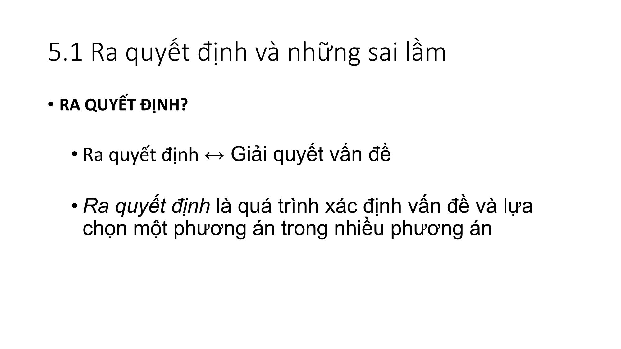 Bài giảng Kỹ năng lãnh đạo - Bài 5: Kỹ năng ra quyết định - Nguyễn Thị Minh Thu trang 3