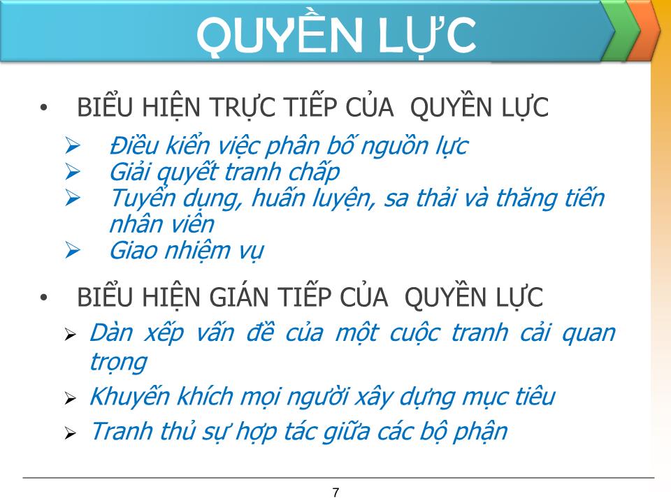 Bài giảng Thiết lập và sử dụng quyền lực - Trần Văn Bình trang 7