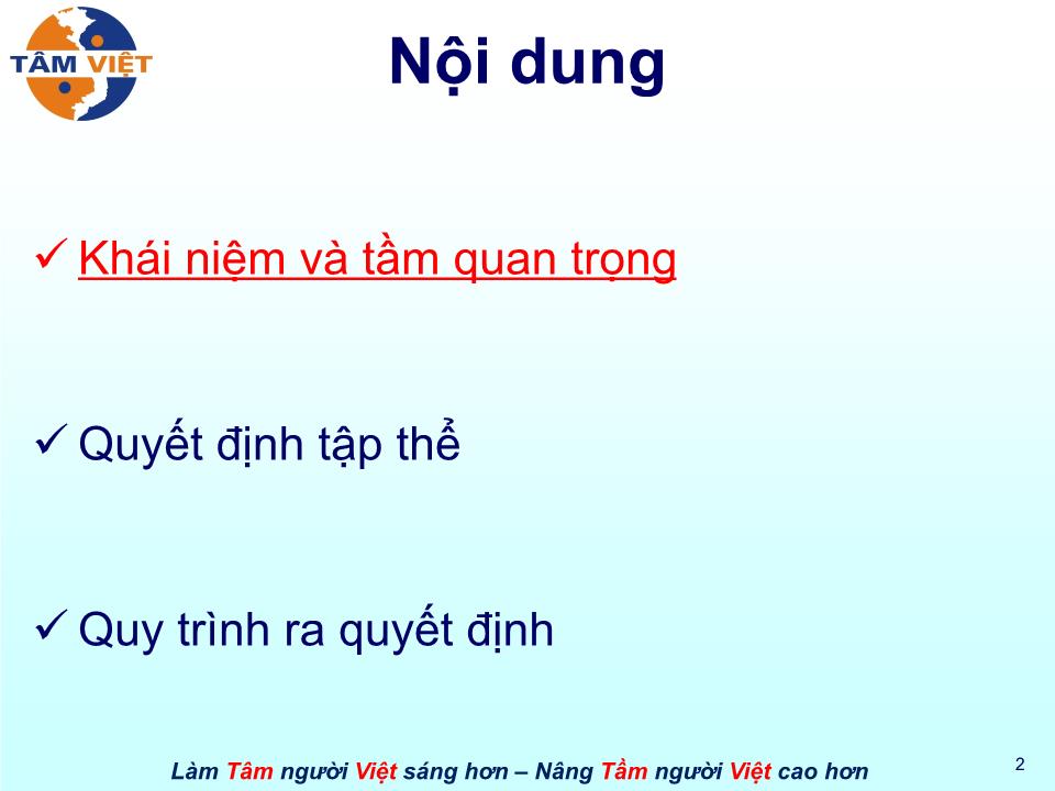 Bài giảng Kỹ năng ra quyết định (Bản hay) trang 2