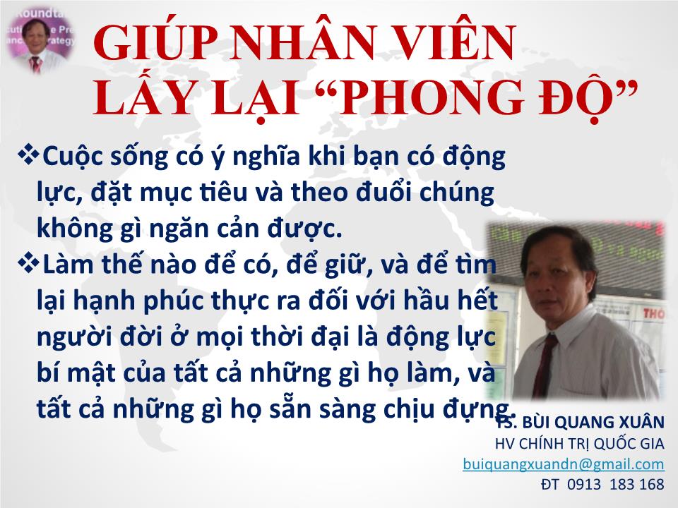 Bài giảng Giúp nhân viên lấy lại “phong độ” trang 6