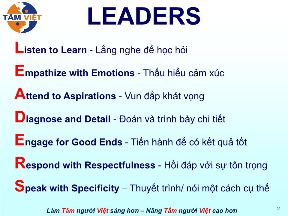 Bài giảng Phương pháp leaders trang 2