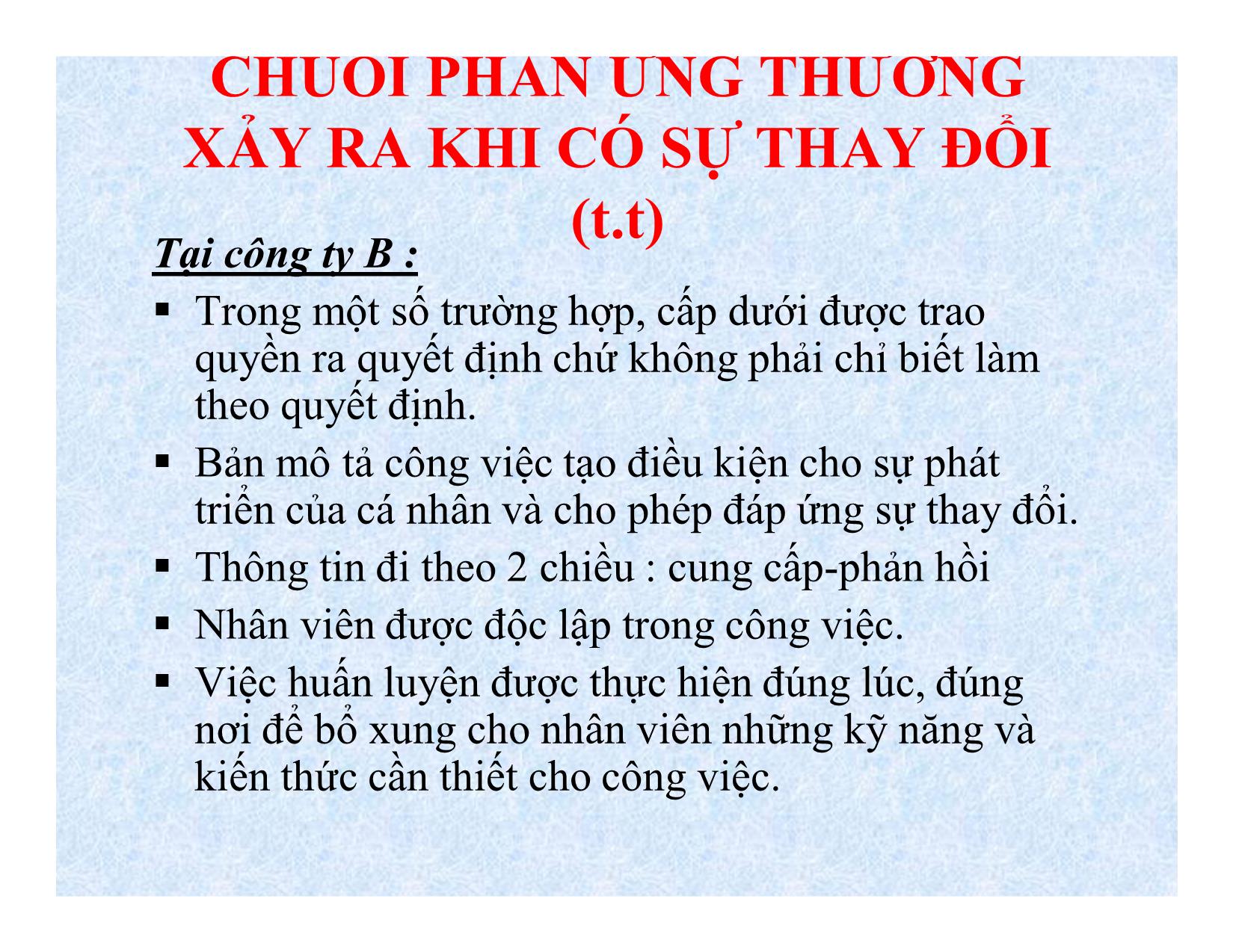 Bài giảng Quản lý sự thay đổi tổ chức trang 10