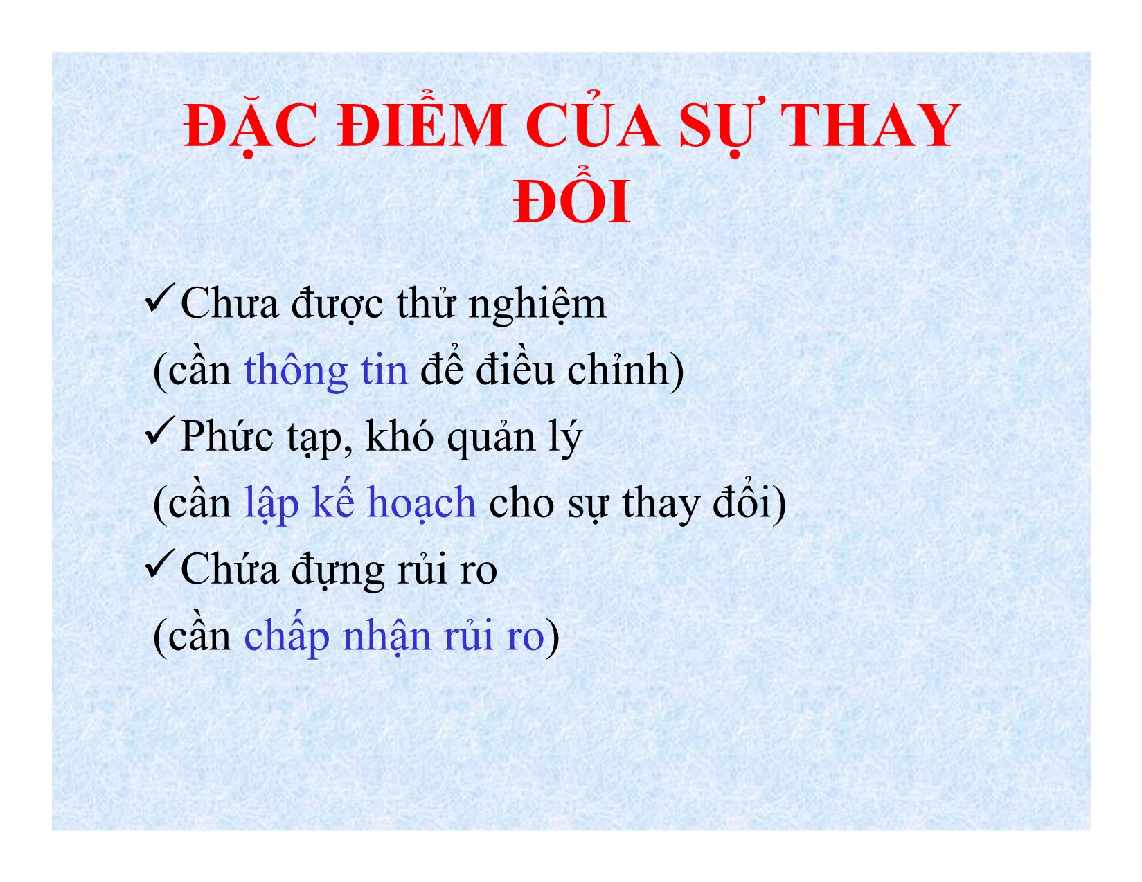 Bài giảng Quản lý sự thay đổi tổ chức trang 7