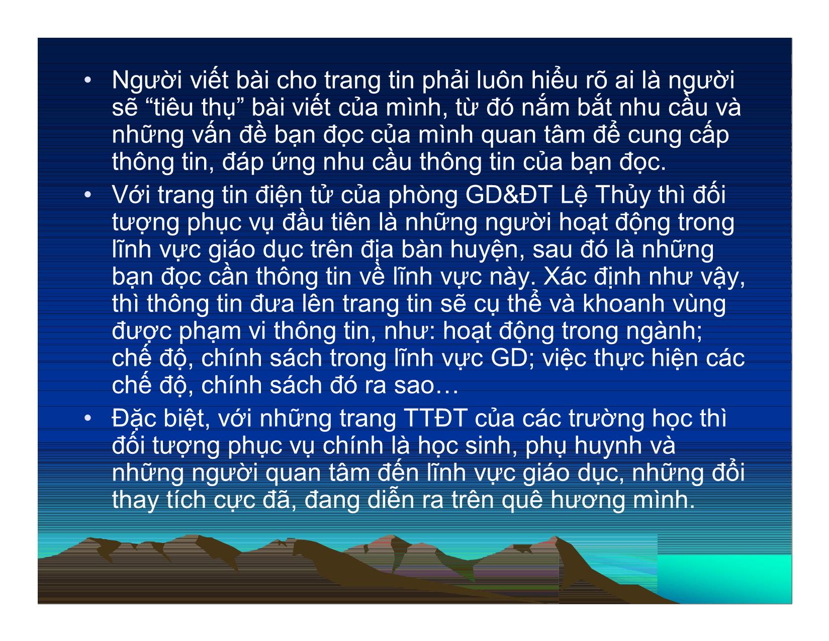 Bài giảng Tập huấn viết tin, bài cho trang tin điện tử - Đỗ Đức Thuần trang 3