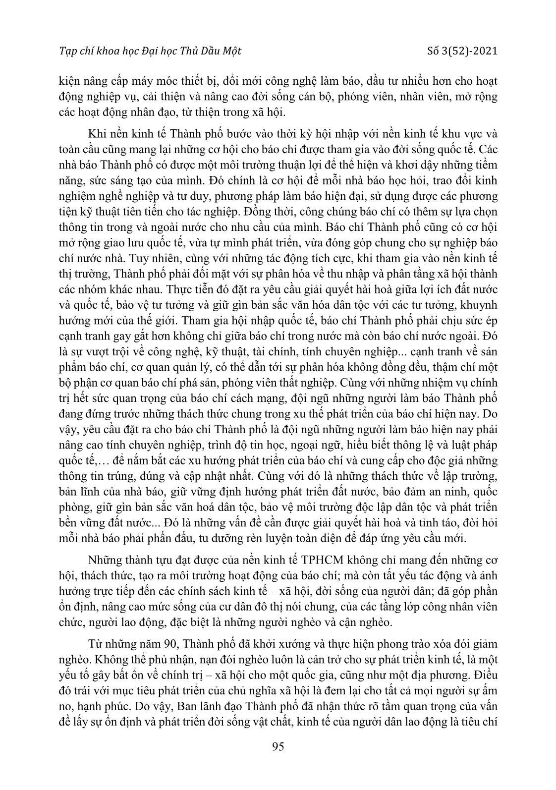 Ảnh hưởng của kinh tế, dân cư và văn hóa đến hoạt động của báo chí ở thành phố Hồ Chí Minh trang 5