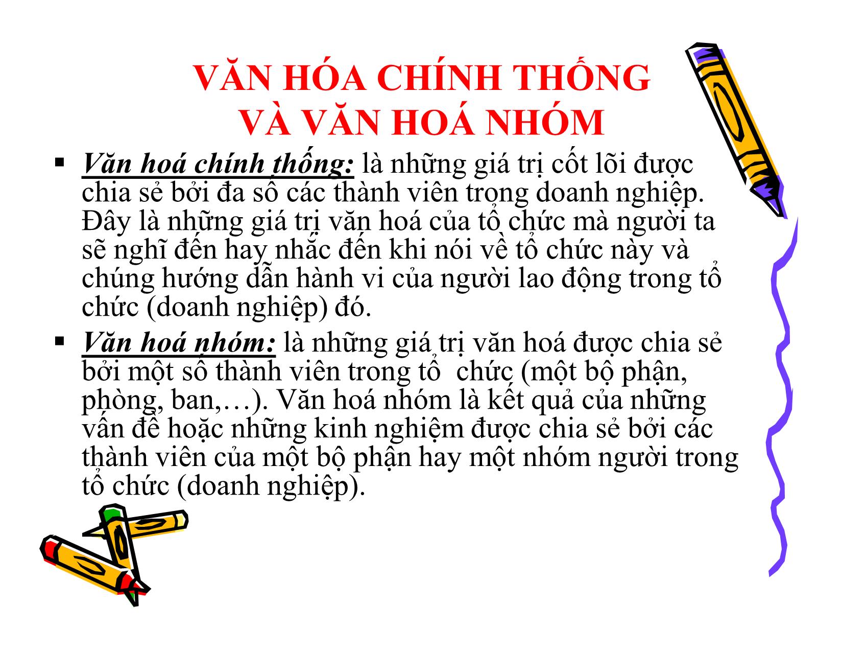 Bài giảng Văn hoá doanh nghiệp (Văn hoá tổ chức) trang 8