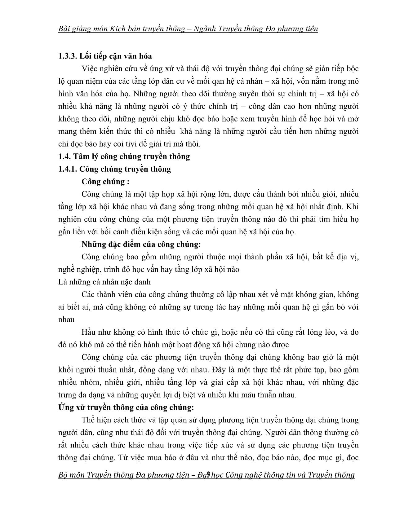 Bài giảng Kịch bản truyền thông (Phần 1) trang 9