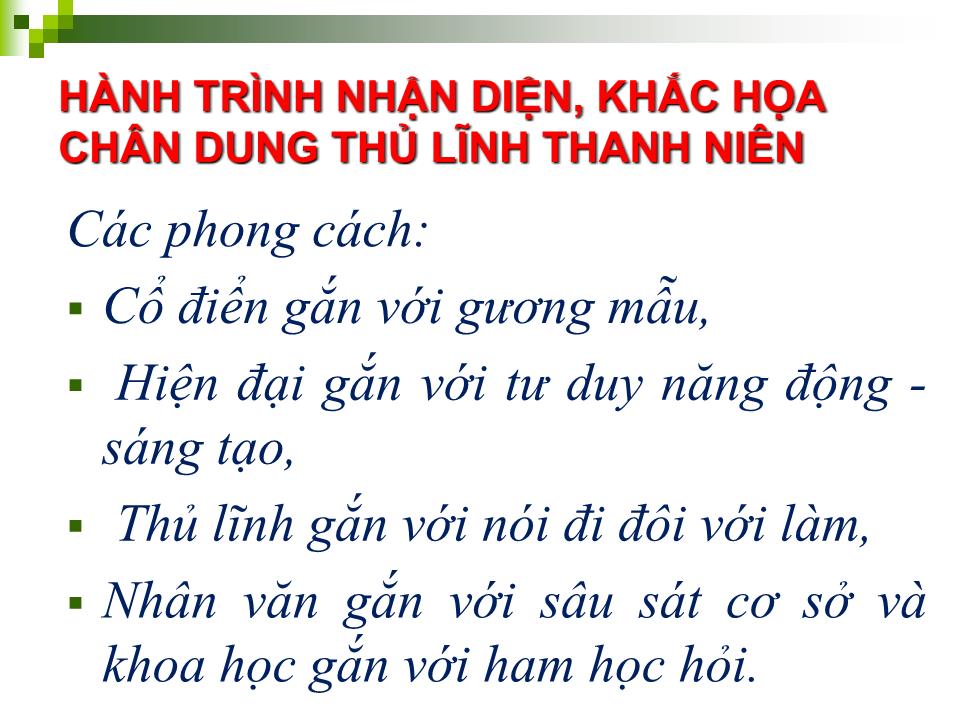 Chuyên đề Bồi dưỡng bí thư đoàn cấp tỉnh trang 10