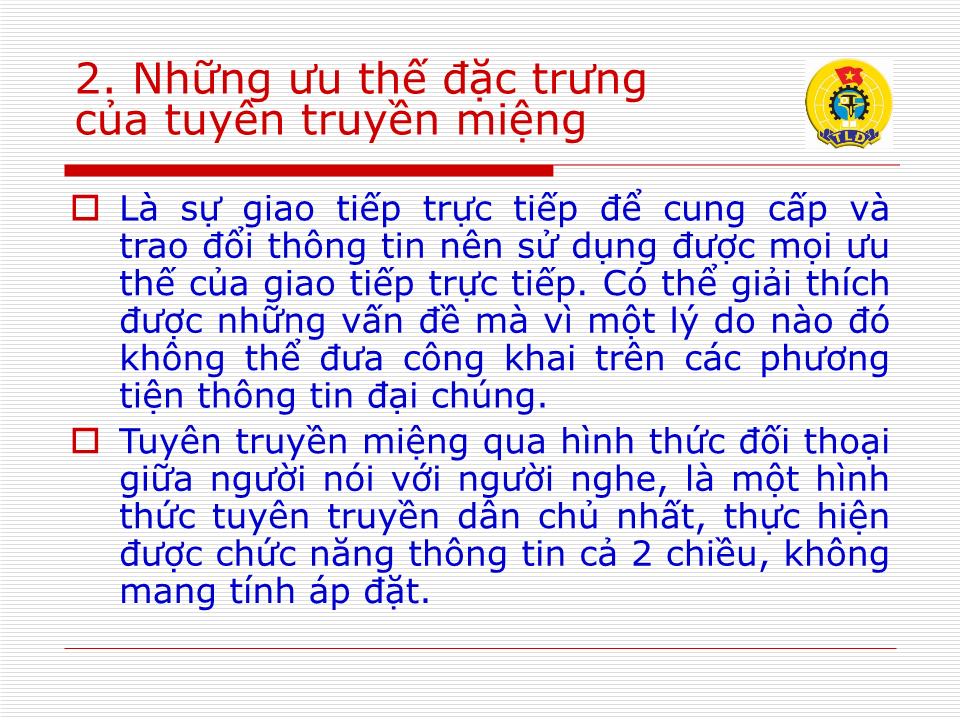 Bài giảng Những vấn đề cơ bản về công tác tuyên truyền miệng - Vũ Mạnh Tiêm trang 5