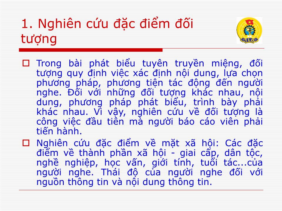 Bài giảng Những vấn đề cơ bản về công tác tuyên truyền miệng - Vũ Mạnh Tiêm trang 7