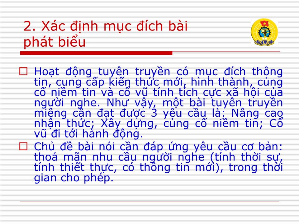 Bài giảng Những vấn đề cơ bản về công tác tuyên truyền miệng - Vũ Mạnh Tiêm trang 8