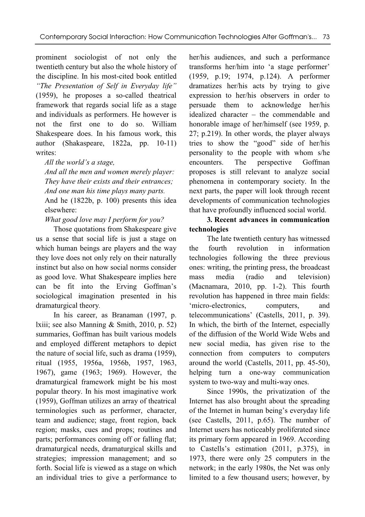 Contemporary social interaction: How communication technologies alter goffmans dramaturgical model? trang 2