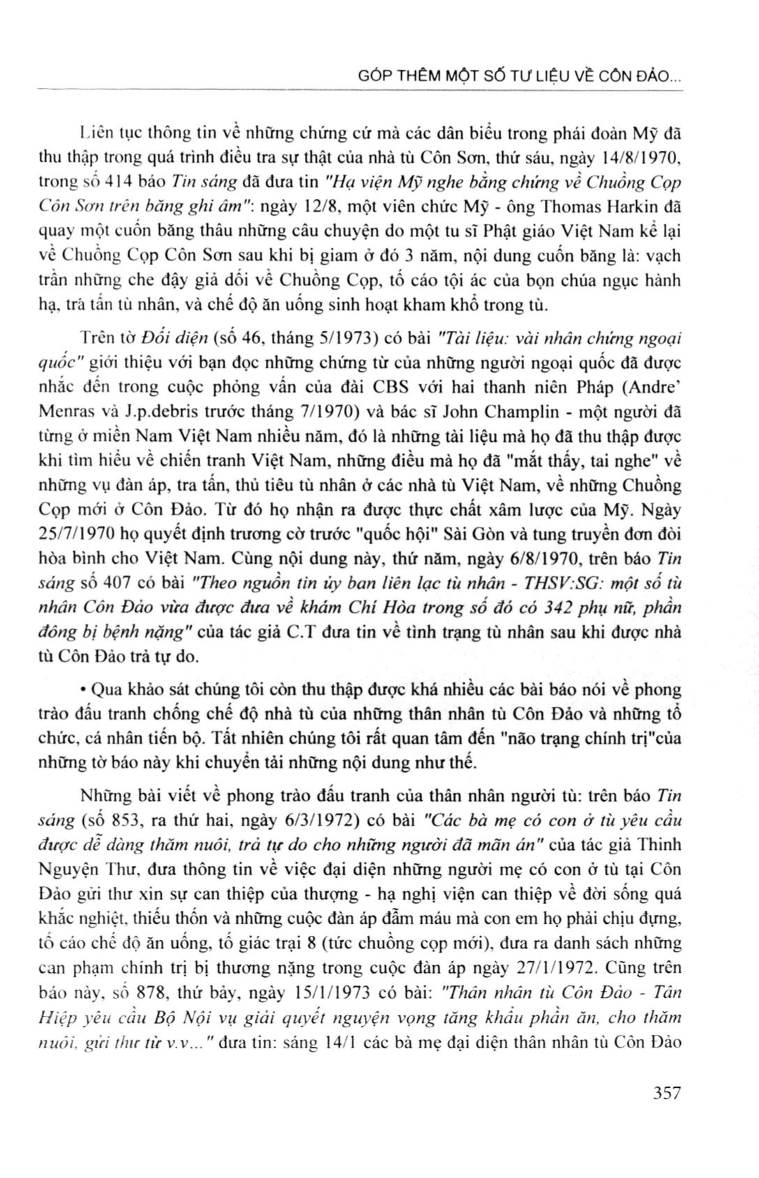 Góp thêm một số tư liệu về Côn Đảo (Từ cách nhìn của báo chí Sài Gòn trước 1975) trang 10