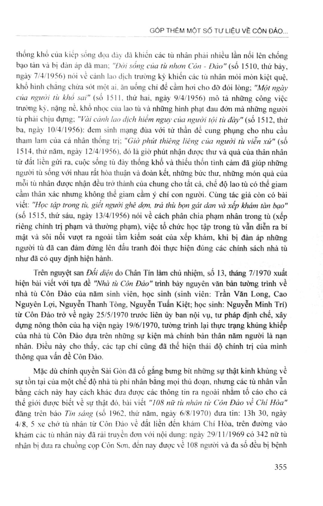 Góp thêm một số tư liệu về Côn Đảo (Từ cách nhìn của báo chí Sài Gòn trước 1975) trang 8