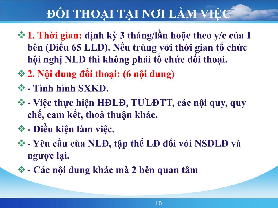 Bài giảng Đối thoại tại nơi làm việc trang 10