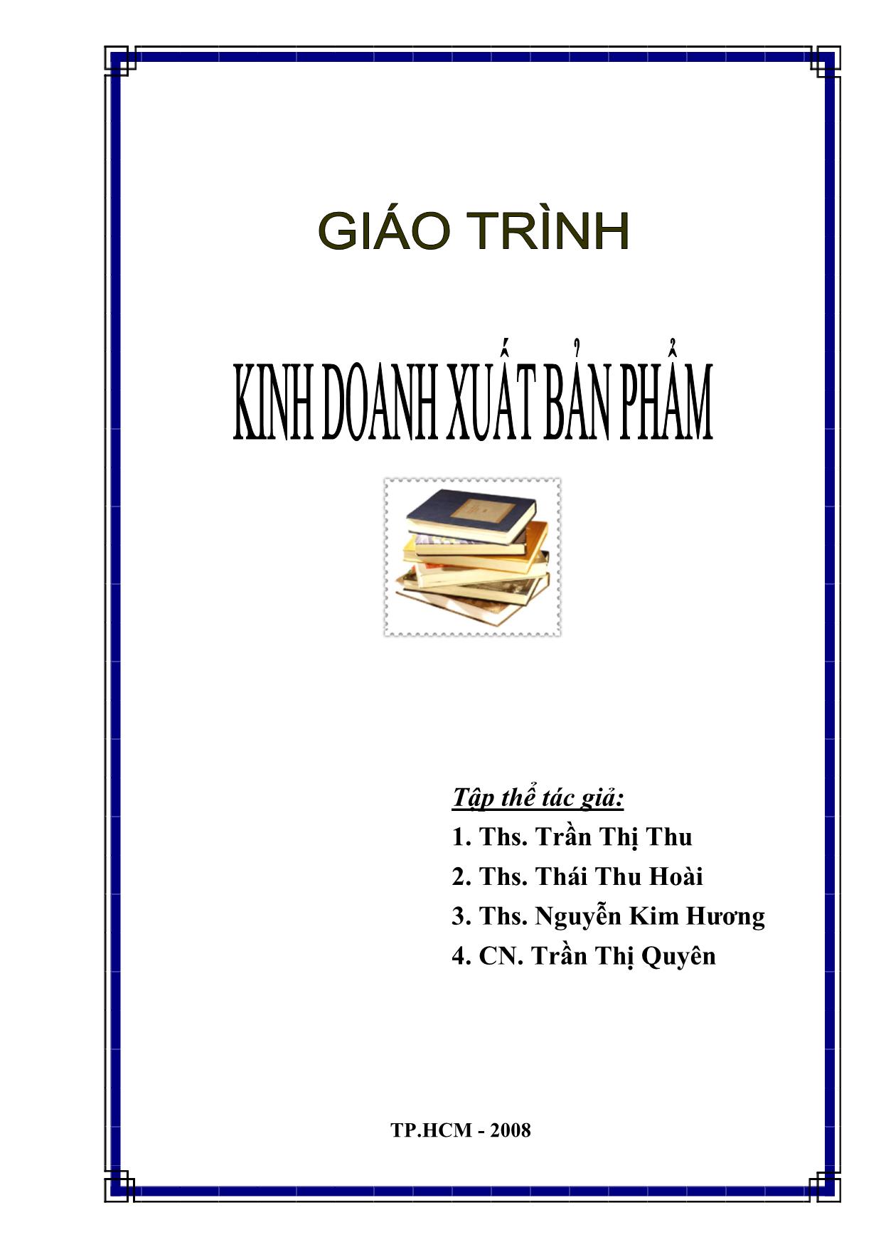 Giáo trình Kinh doanh xuất bản phẩm trang 1