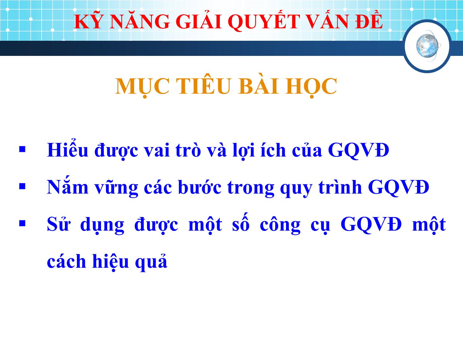 Bài giảng Kỹ năng giải quyết vấn đề trang 2