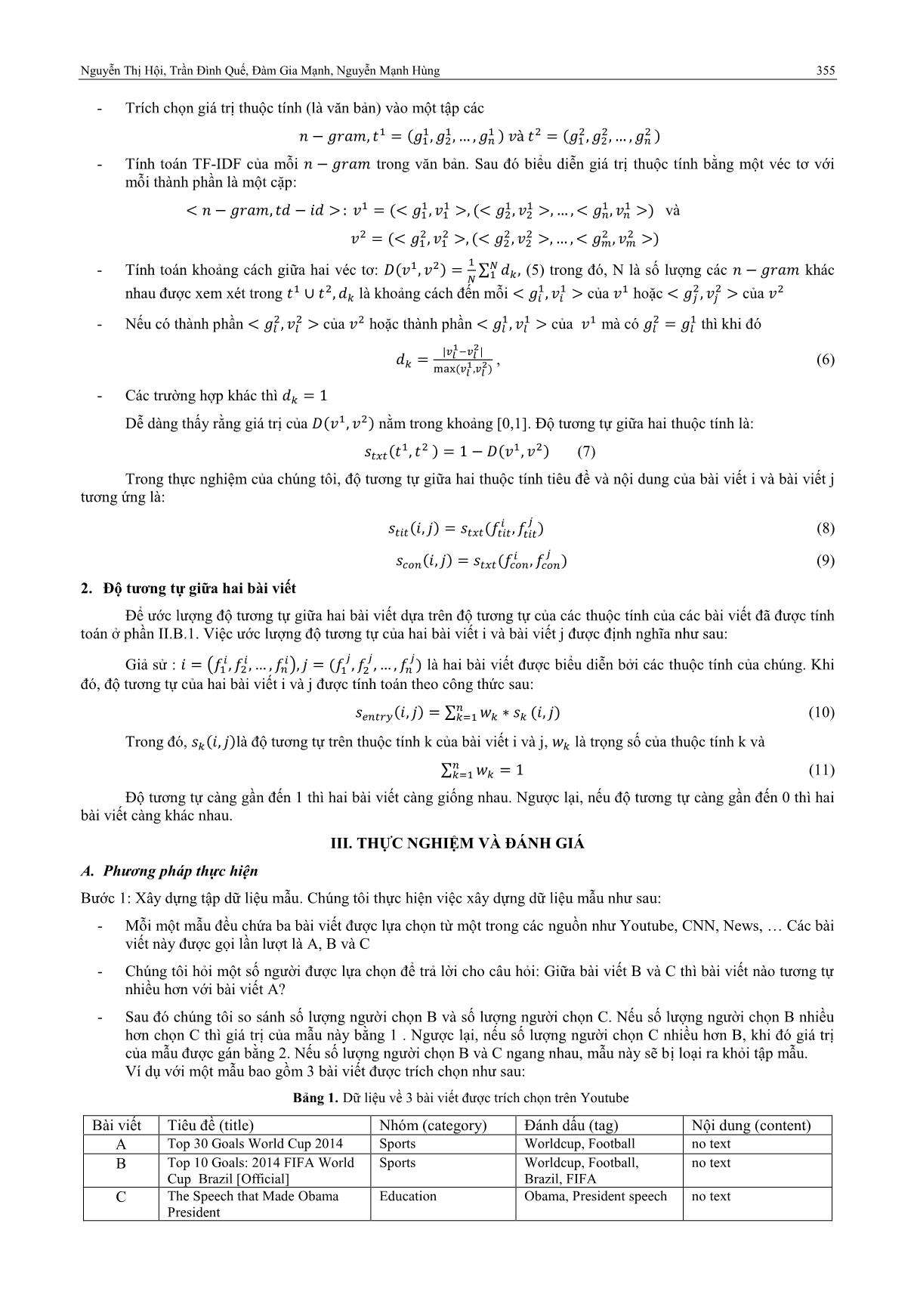 Mô hình ước lượng độ tượng tự giữa các bài viết trên các cổng thông tin giải trí trang 4