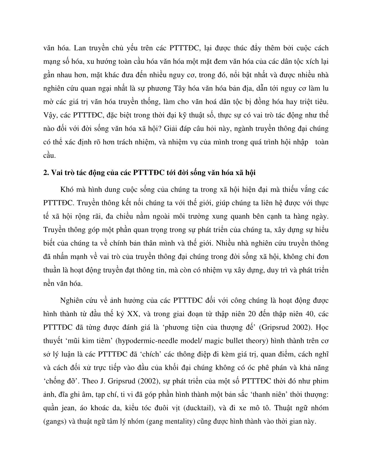 Một số vấn đề về truyền thông đại chúng, văn hóa đại chúng và văn hóa truyền thông trong kỷ nguyên kỹ thuật số trang 7