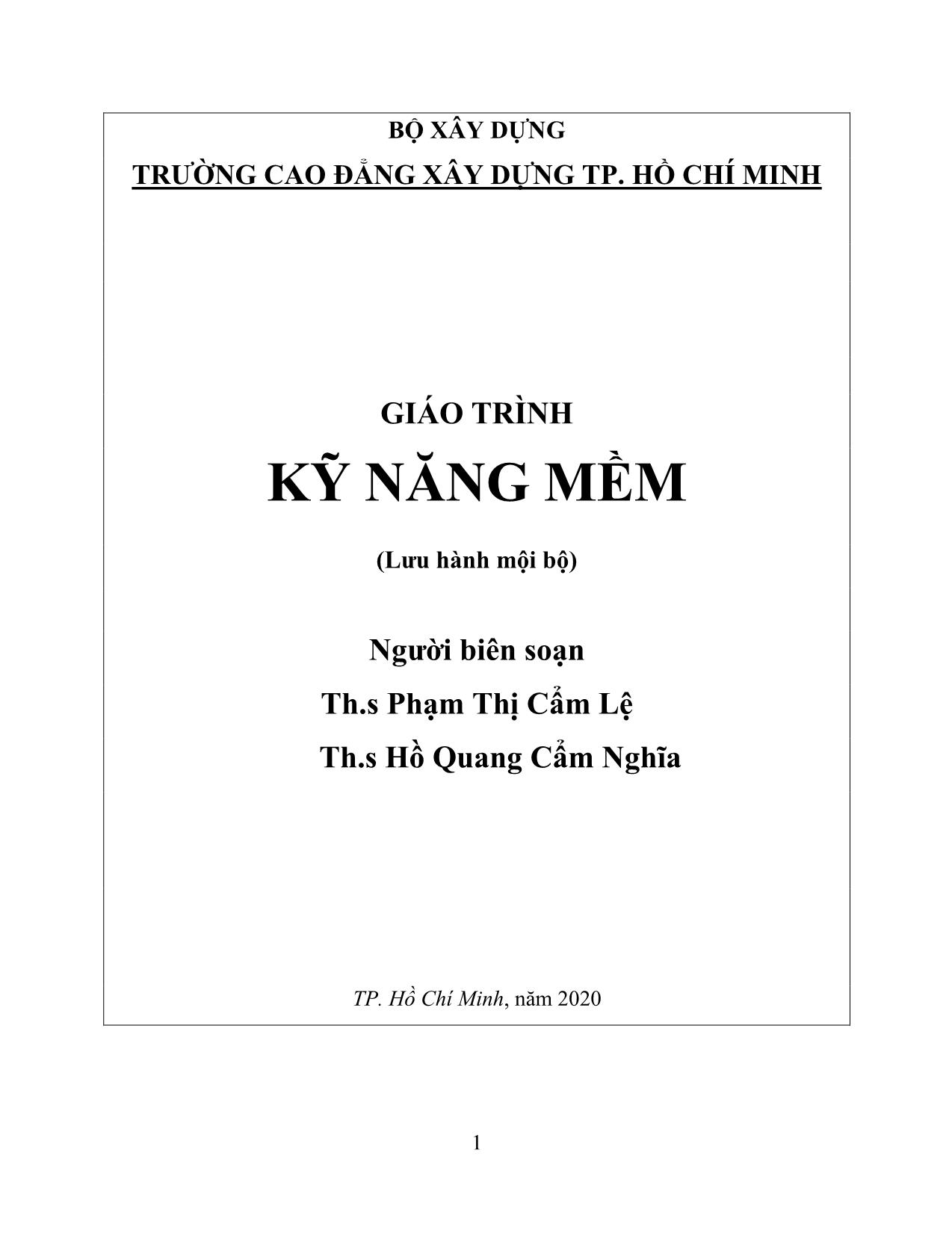 Giáo trình Kỹ năng mềm (Phần 1) trang 1