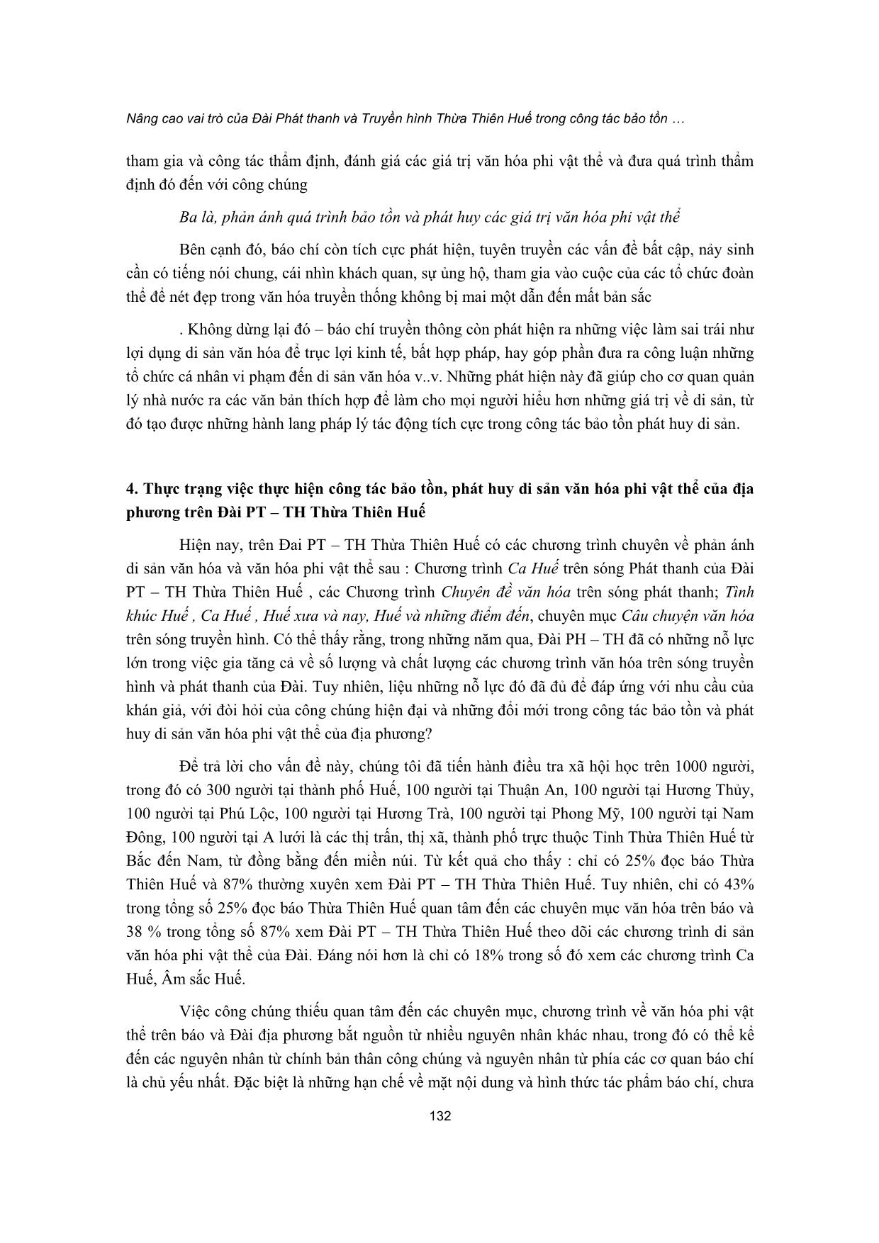 Nâng cao vai trò của Đài phát thanh và Truyền hình Thừa Thiên Huế trong công tác bảo tồn và phát huy di sản văn hóa phi vật thể của huế trang 4